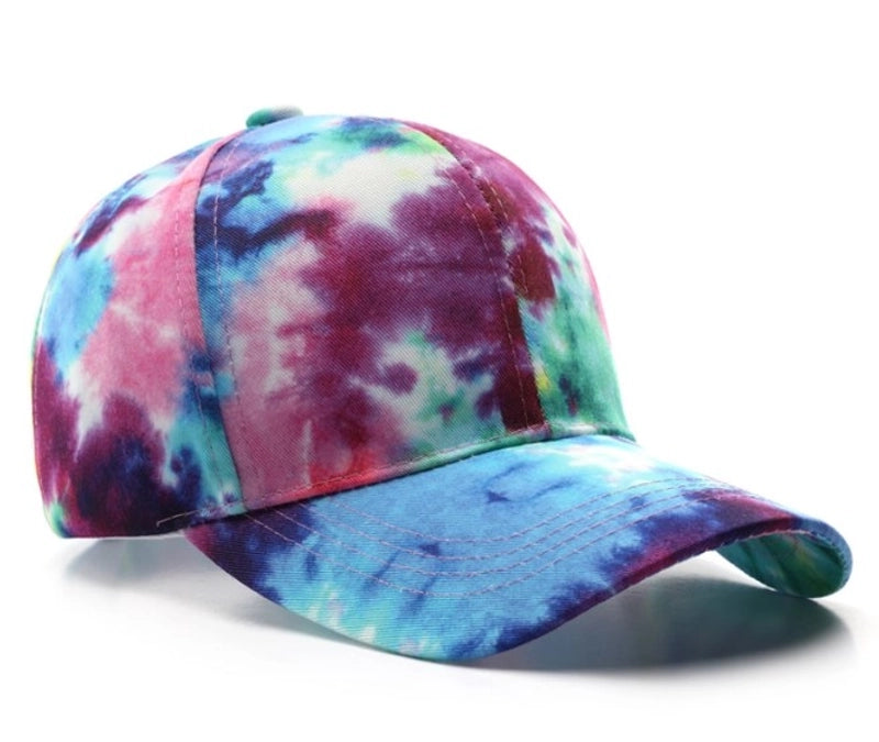 Women’s Streetwear Tie Dye Curved Eaves Baseball Cap