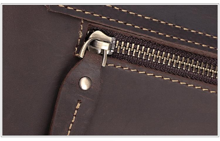 New Handmade Crazy Horse Leather Men Portfolio for 15.6" Laptop