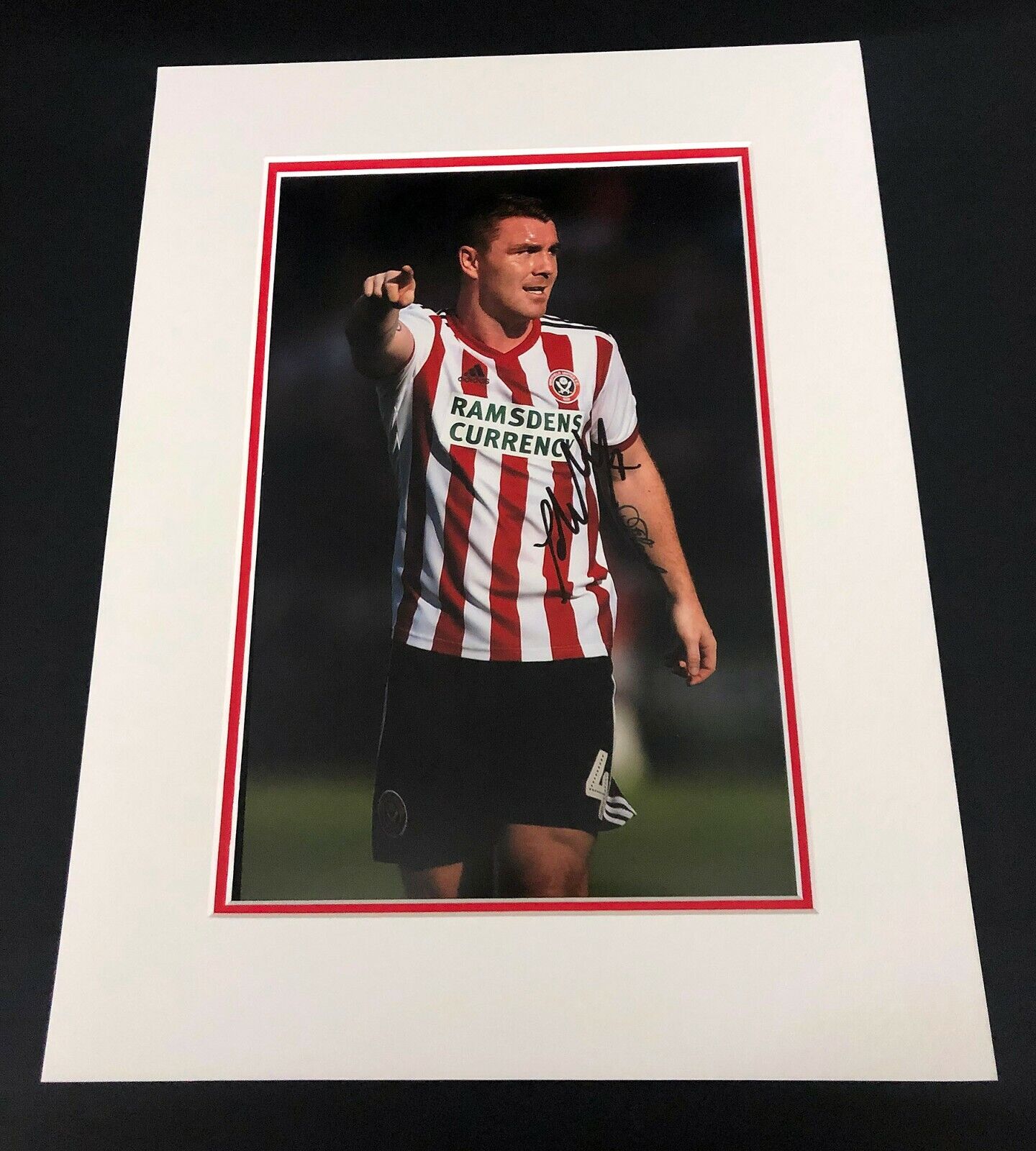 John Fleck HAND SIGNED Photo Poster painting Mount 16x12in Sheffield United SUFC with AFTAL COA