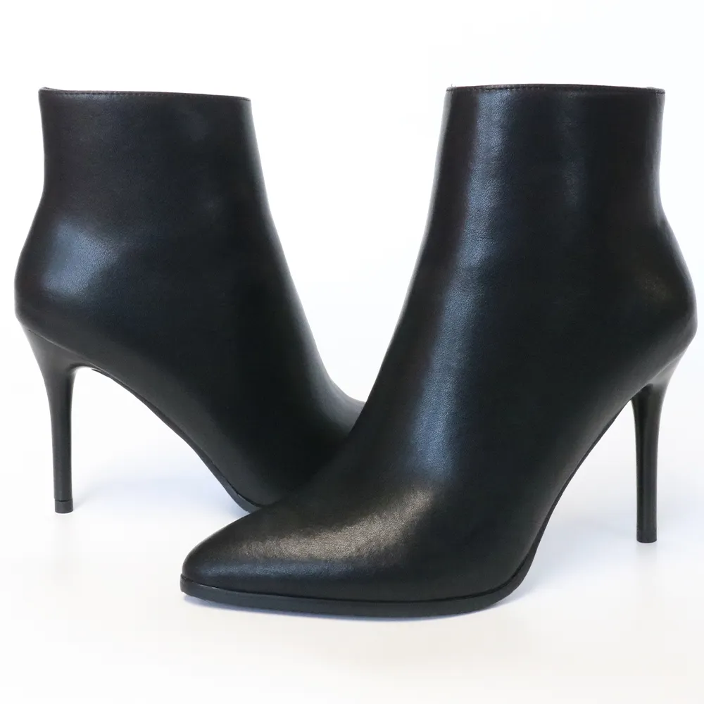 90mm Women's Zipper Ankle Boots Solid Color-vocosishoes