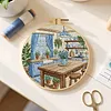 Kitchen Table-DIY Embroidery Long Stitch Kit with Pattern Cotton Threads Needles Hoop 30*30cm