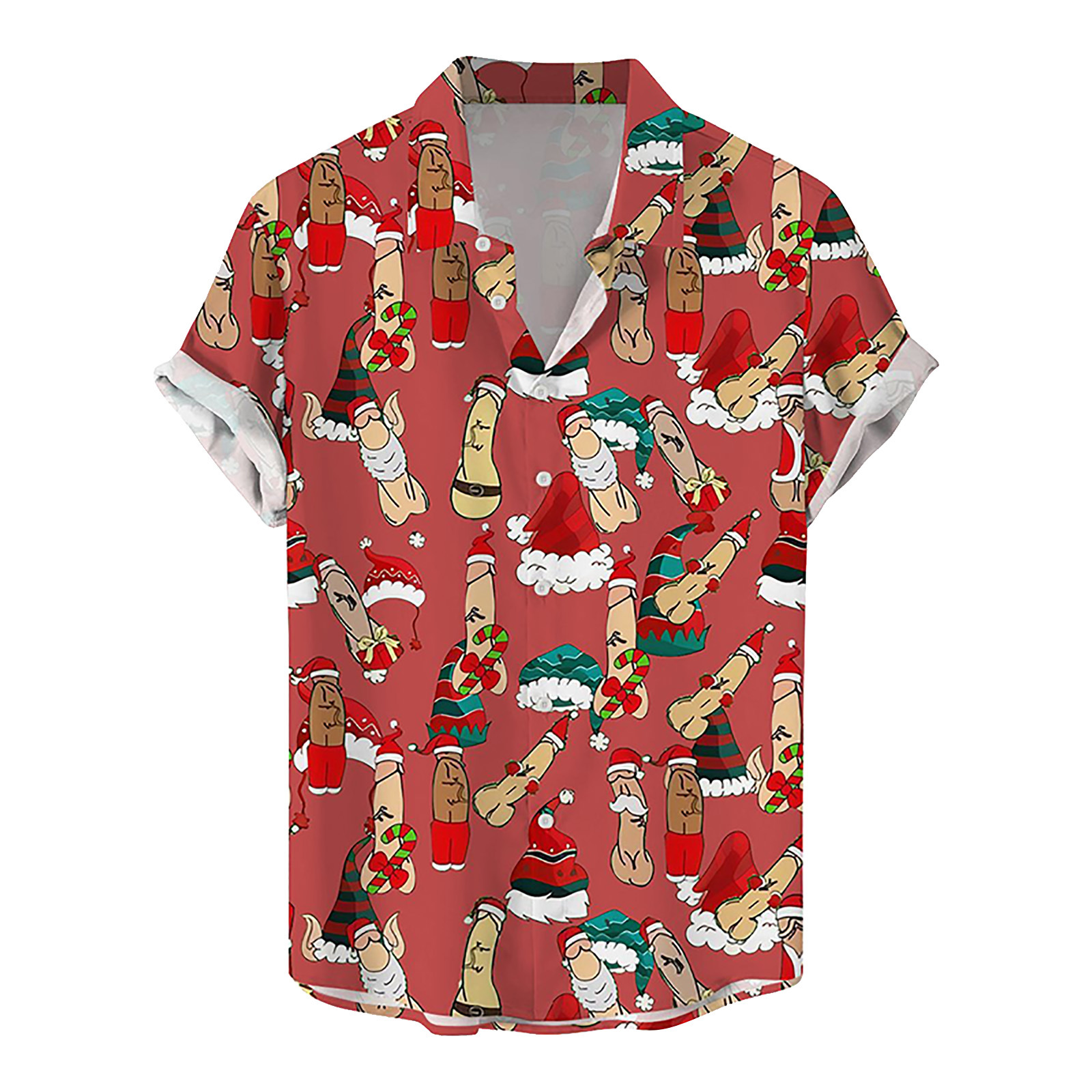 Funny Penis Printed Hawaii Beach Shirts  
