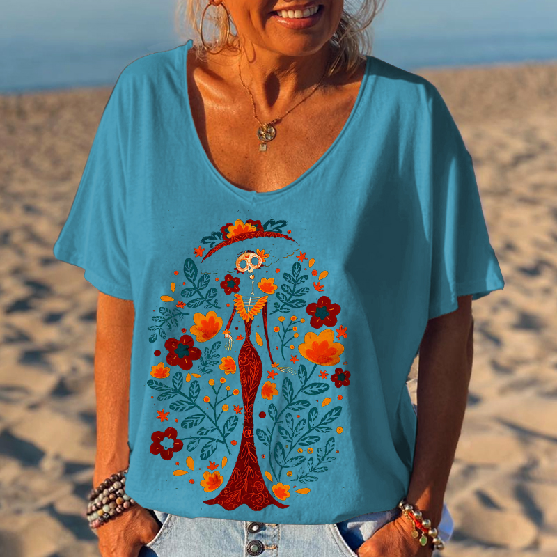 Ladies Mexico Featured Pattern Printed Graphic Tees
