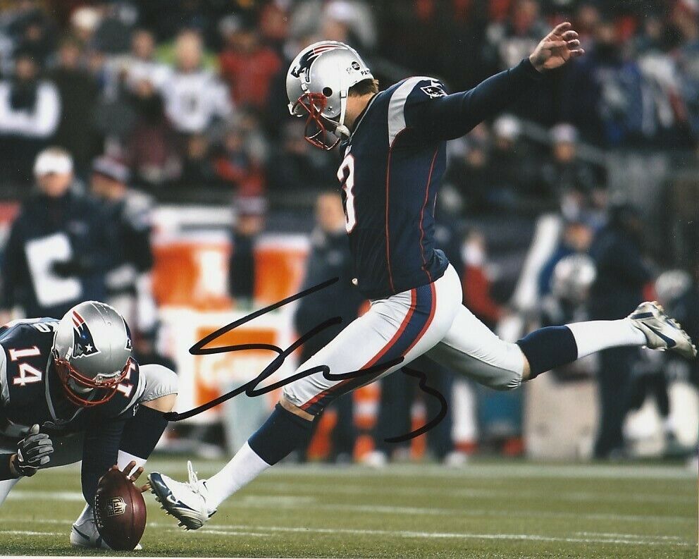 STEPHEN GOSTKOWSKI SIGNED NEW ENGLAND PATRIOTS KICKER 8x10 Photo Poster painting #2 AUTOGRAPH