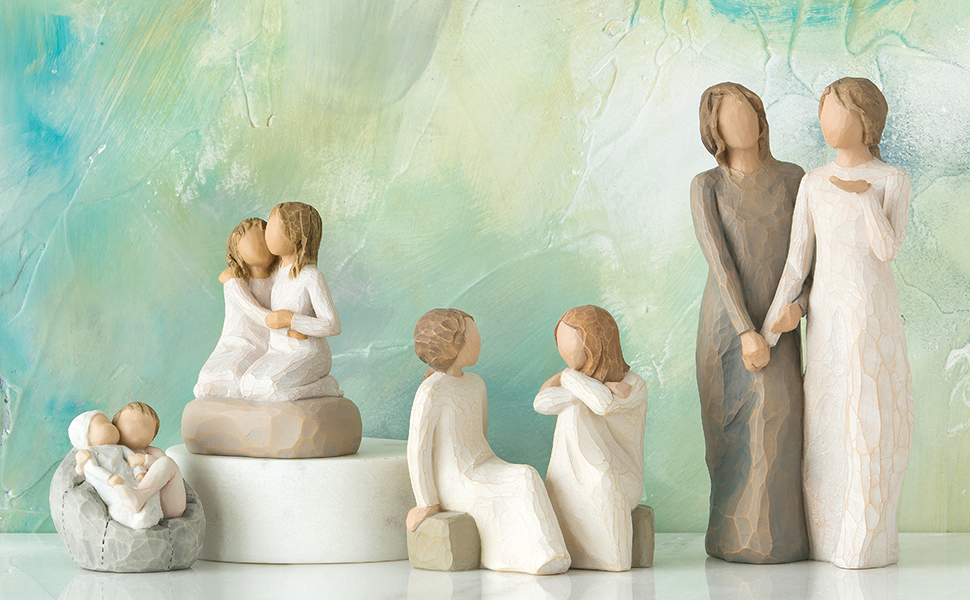 Group shot of Willow Tree My New Baby. Sister Mine. Heart and Soul. and My Sister. My Friend.