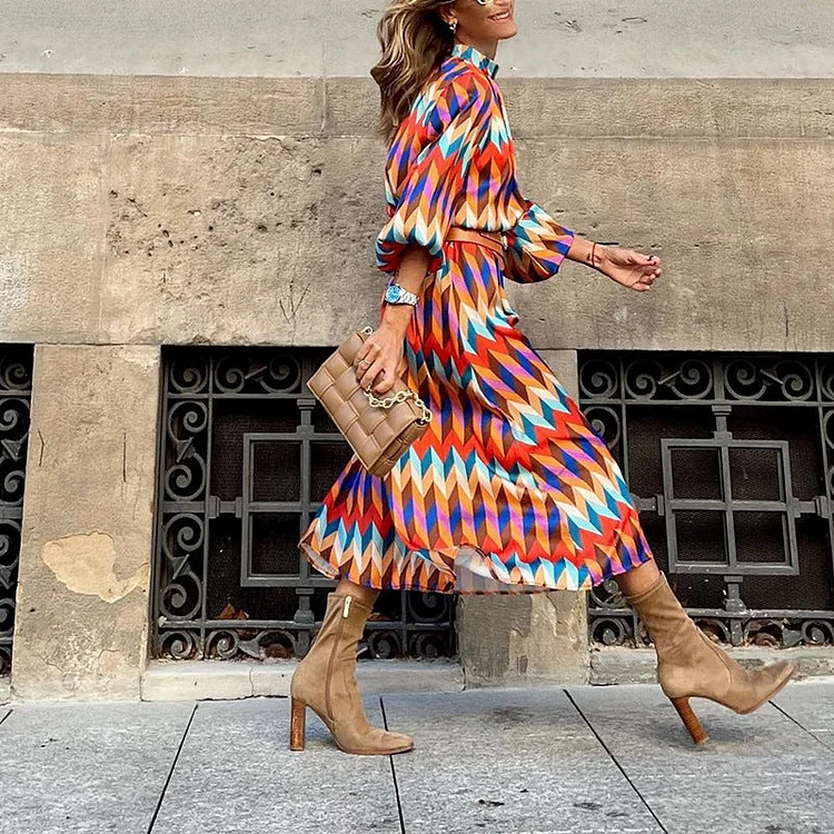 Women Bohemian Dress Spring Fashion Midi Dress