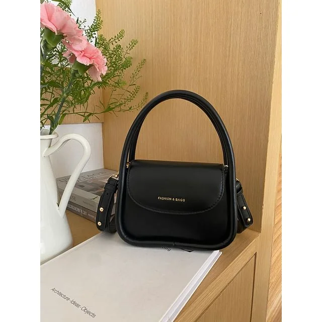 Bag Handle Crossbody Leather Faux Top Flap