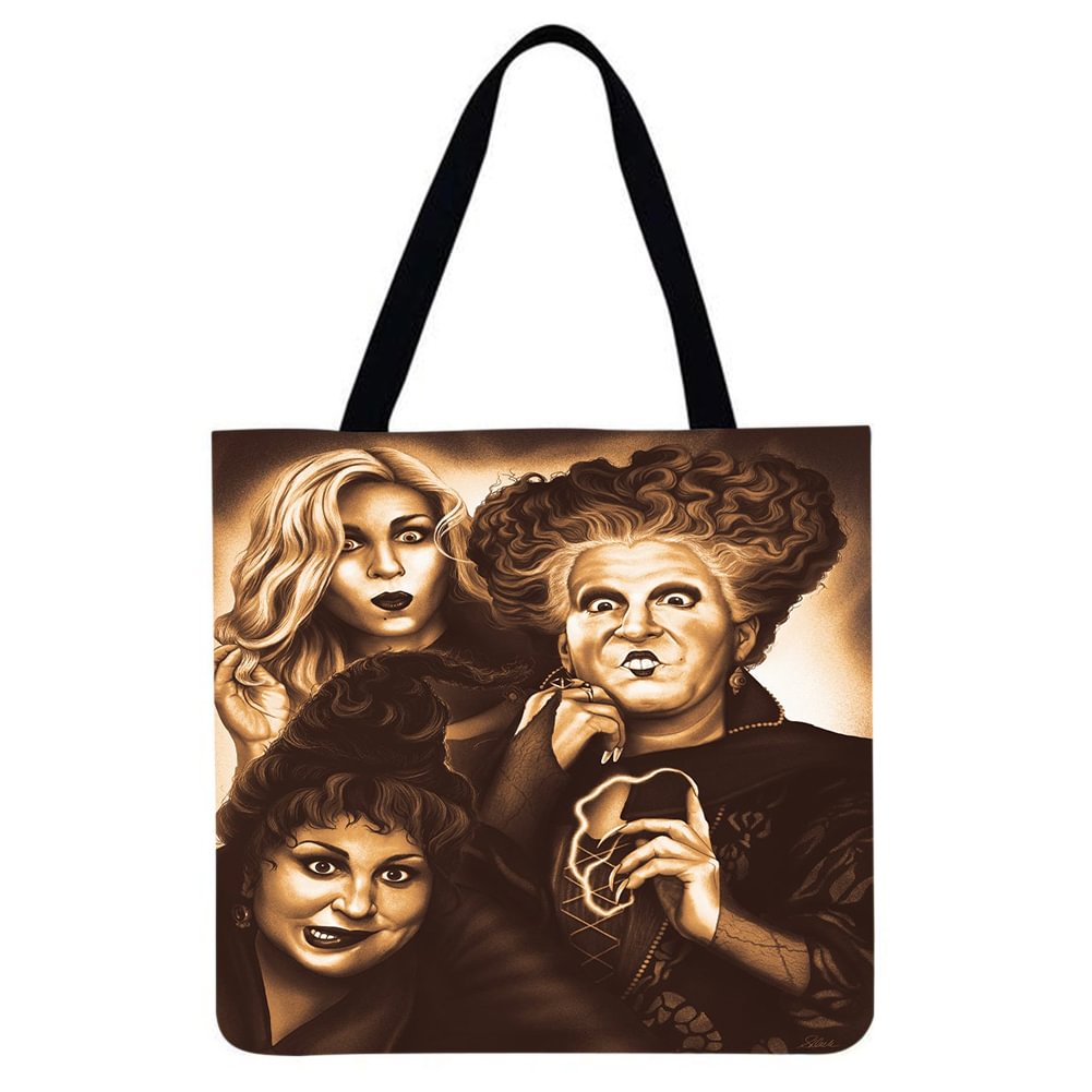 Linen Tote Bag-Movie witch