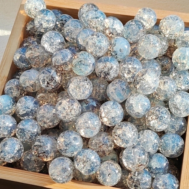 50 Pieces High Quality 8/10mm Protein Jade Broken Water Dyed Glass Bead DIY Handmade Glass Paint Beads Round Beads String Beads Materials