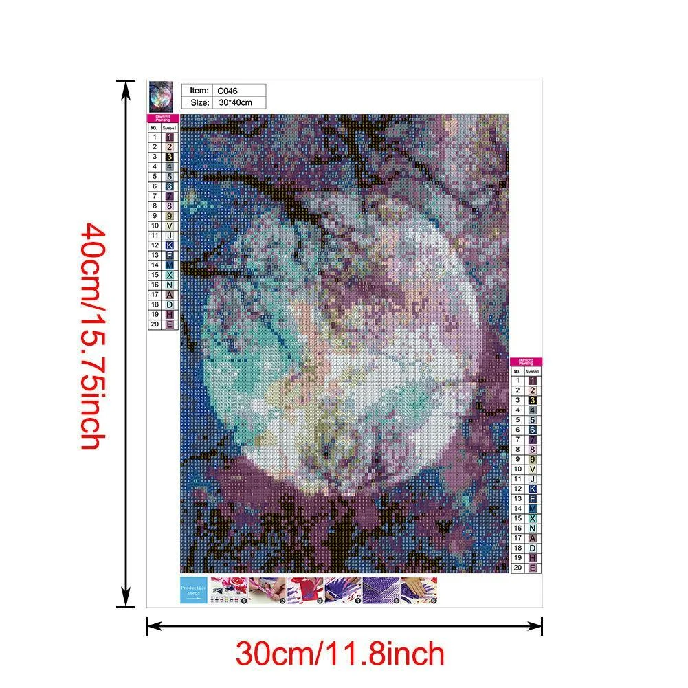 Diamond Painting - Full Drill Square - Moon Scenery(30*40cm)