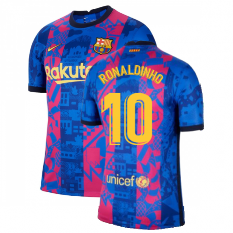 FC Barcelona Ronaldinho 10 UCL Third Trikot 2021-2022