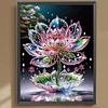 Wassertropfen Lotus - speziell geformtes Diamantgem&auml;lde - 30*40cm