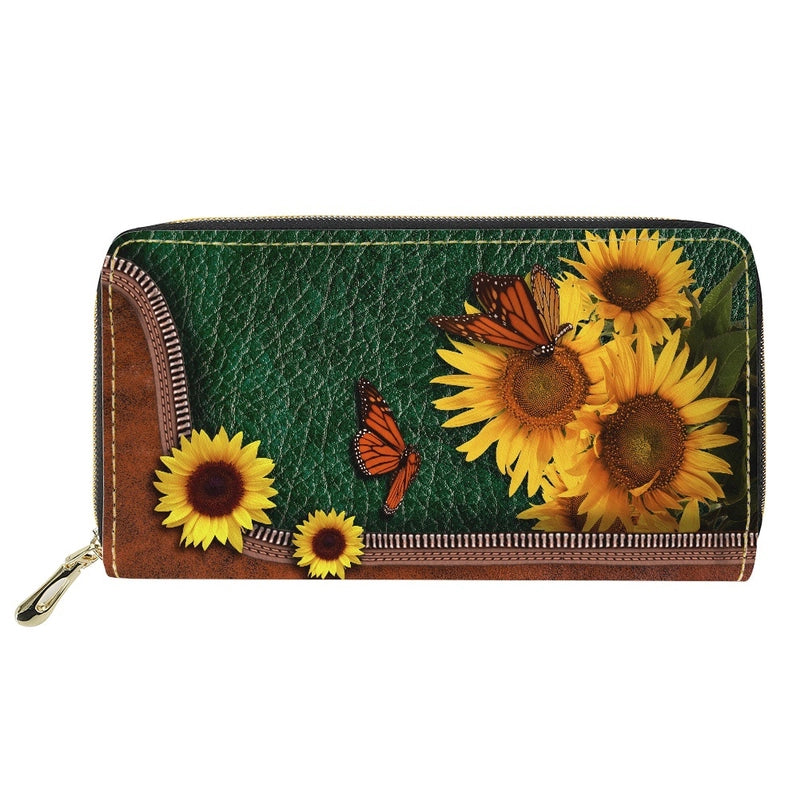 Women’s Customized Pu Leather Zipper Wallets