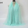 Pleated Linen Cotton Scarf Woolen Edge Women Hijab Shawl