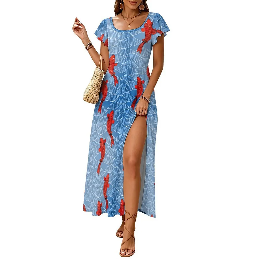 japanese print maxi dress Japanese Flower Halter Maxi Dress WASHED-PINK PRINT / M/44
