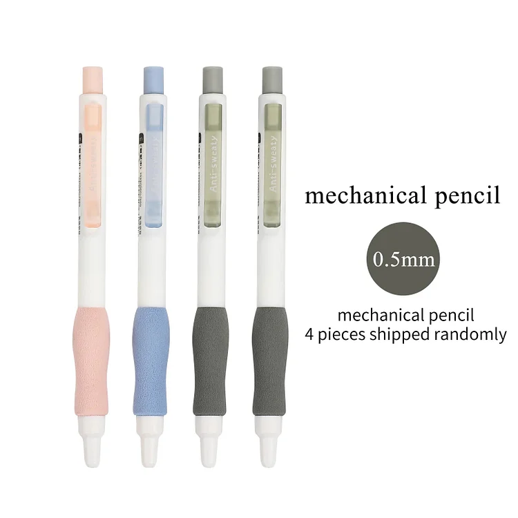 Journalsay 4 Pcs/set 0.5mm/0.7mm Small Sponge Smooth Writing Mechanical Pencil Set