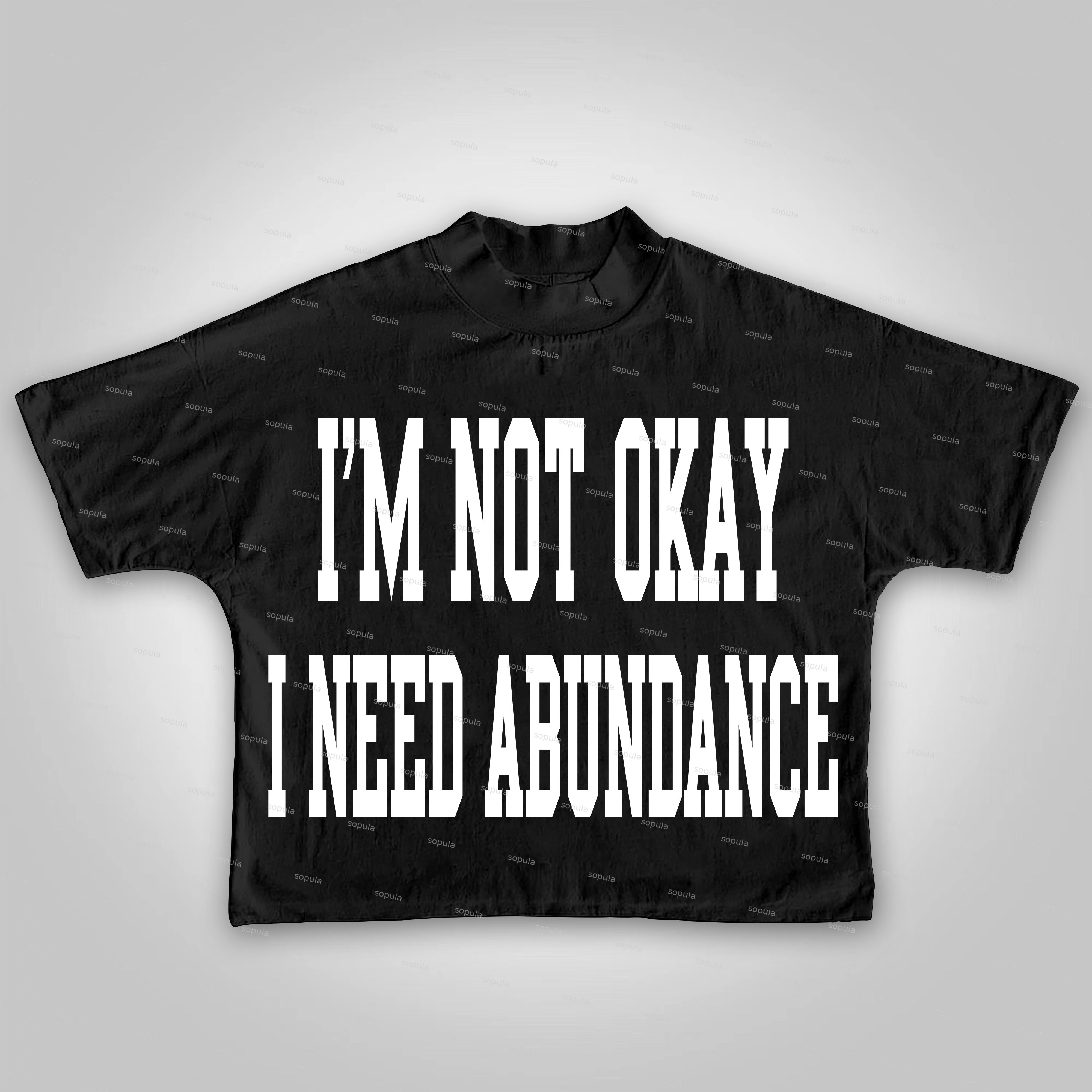 Sopula I'm Not Okay I Need Abundance Pattern Cropped T-shirt - SOPULA