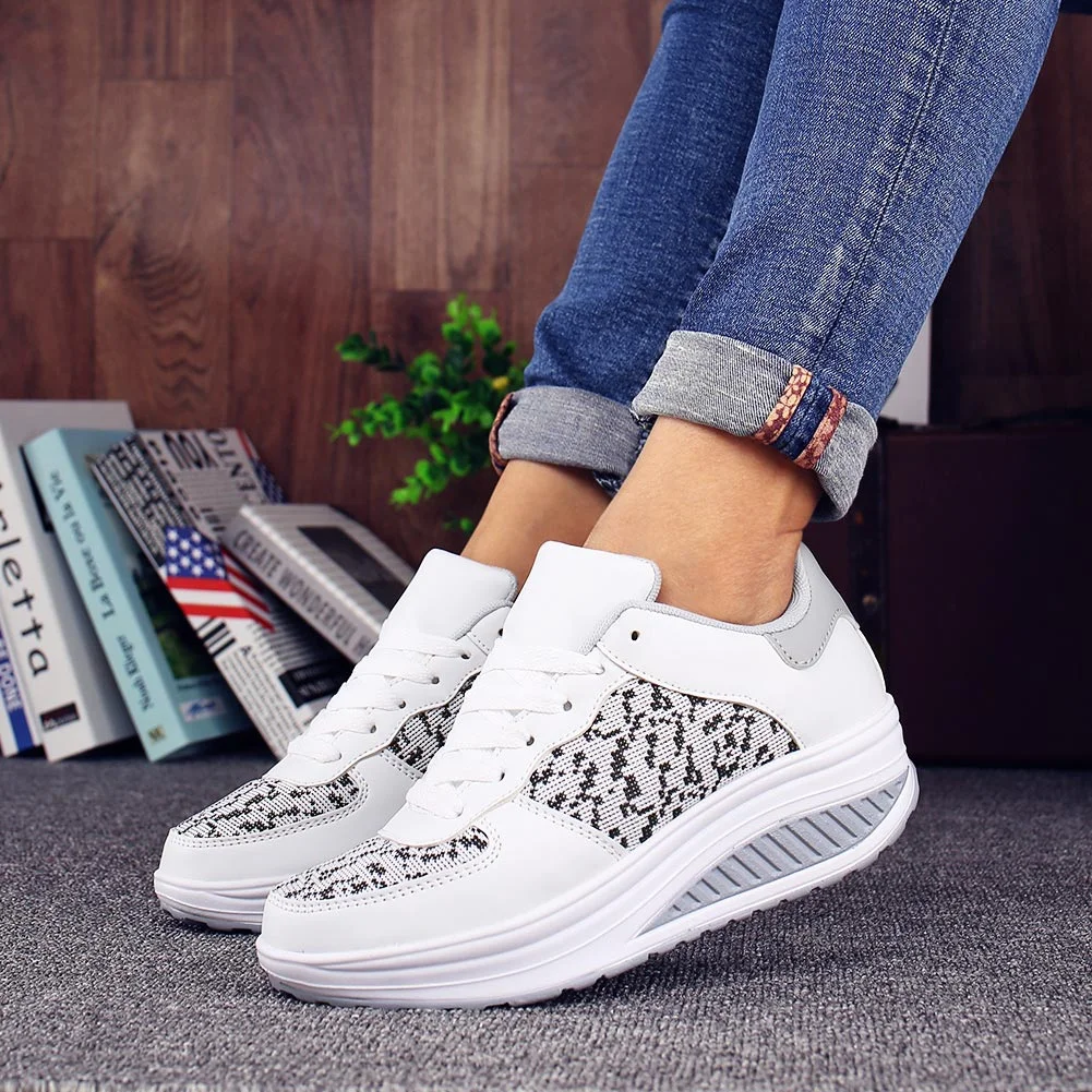 Plus Size Chunky Sport Sneakers Womans Trainers Running Shoes Ladies Sports Shoes Women's White Tennis Shoes Fitness Swing A-409