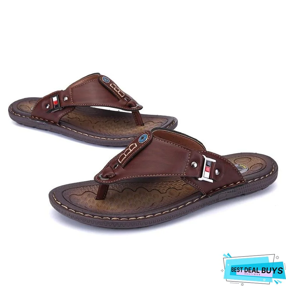 Summer Men's Flip Flops Beach Sandals Non-Slide Slippers Shoes