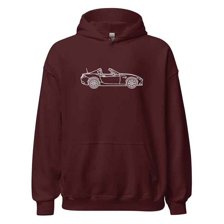 Detailed Embroidered Unisex Car Hoodie, Car Outline, Gift Idea