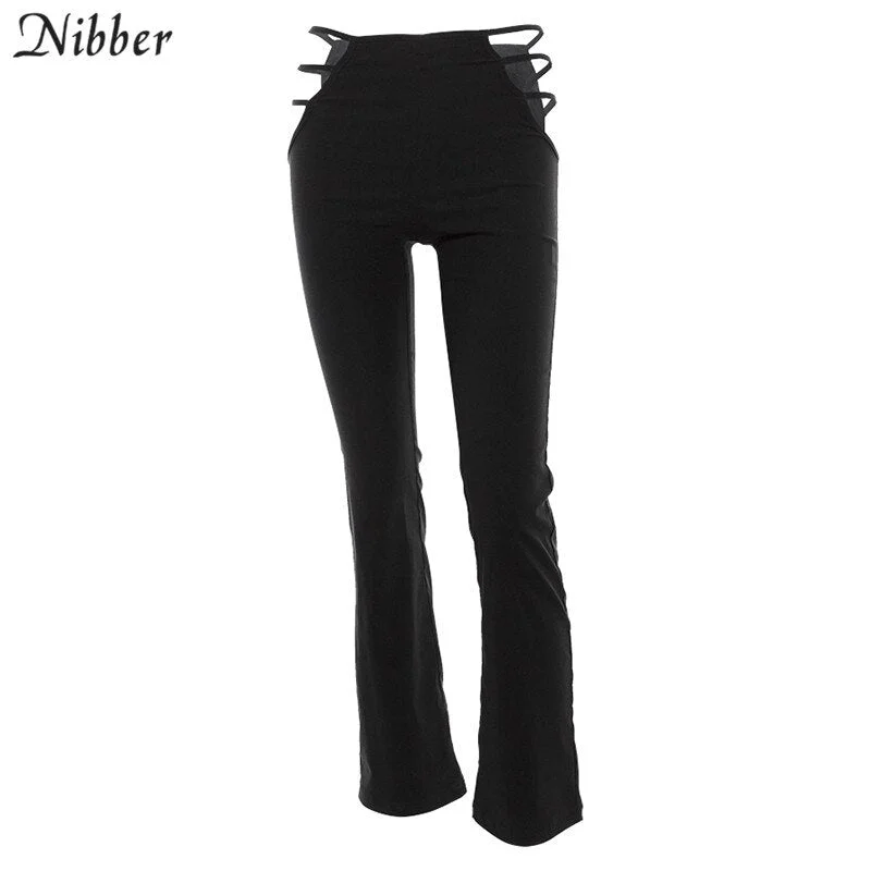 Nibber Sexy hollow Out Holes Pants women Slim Fitness Pants 2020 summer fashion casual streetwear Trousers female hip hop pants