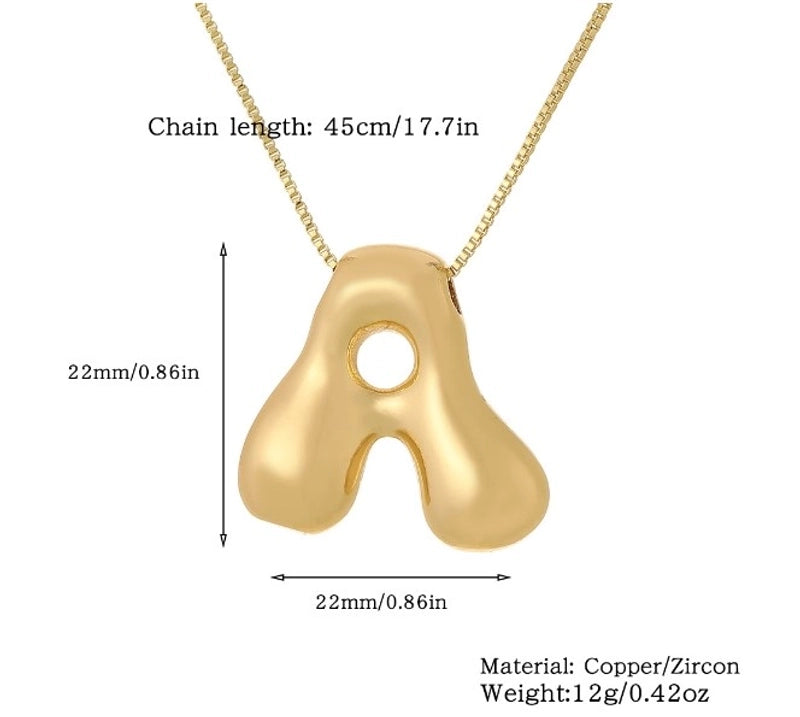 Copper Letter Pendant Necklace