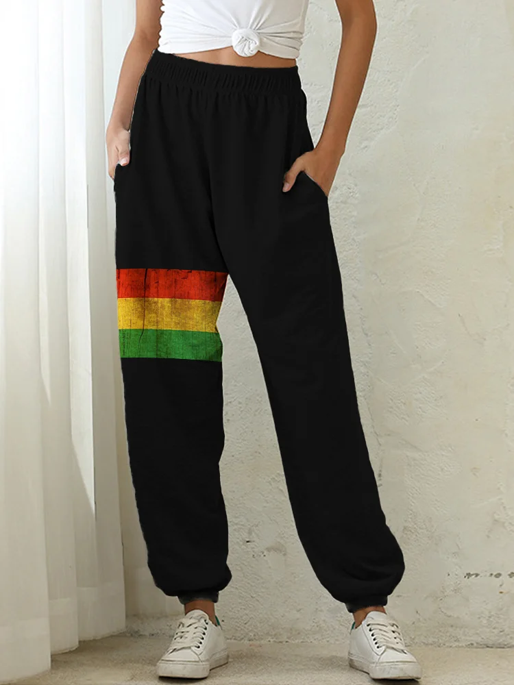 Wearshes Black Pride Striped Comfy Sweatpants