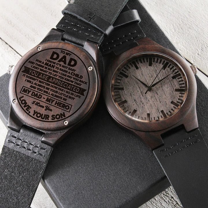 Lalren™ To My Dad Engraved Wooden Watch