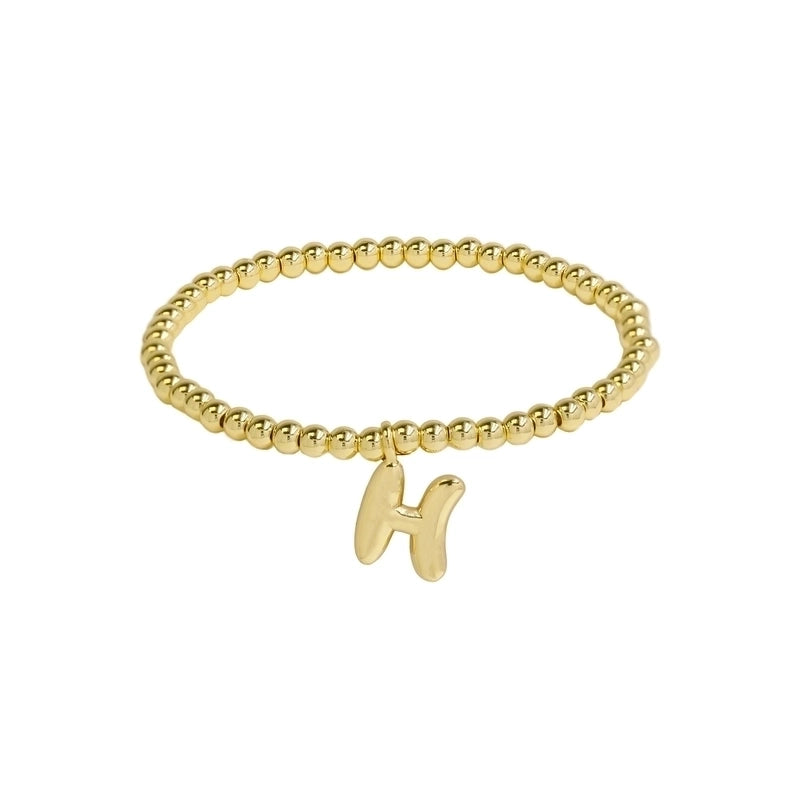 Hot Sale 18K Brass Glossy 26 English Letters Copper Bead Filament Adjustable Fashion Bracelet