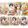 (Multi-Style)Flowers Lady-Full Round Diamond Painting 40*40/40*50CM