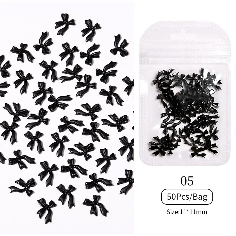 48pcs Mixed Size Aurora Little Bear Nail Art Accessories Resin Kawaii Bear Stereo FlatBack 3D Fashion Fingernail DIY Decoration-Nail Inspo