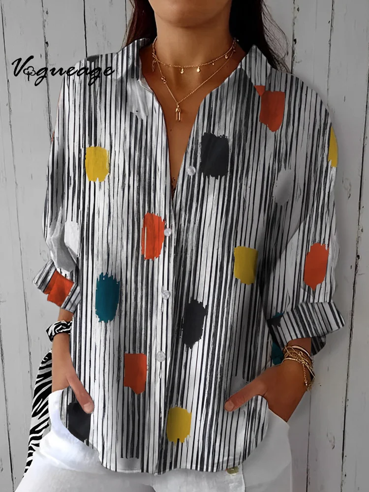 Black Stripe With Multicolor Block Printed Cotton And Linen Shirt