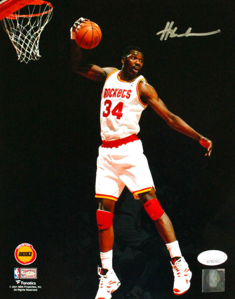 Hakeem Olajuwon Houston Rockets Autographed 8x10 Spotlight Photo Poster painting- JSA W *Silver