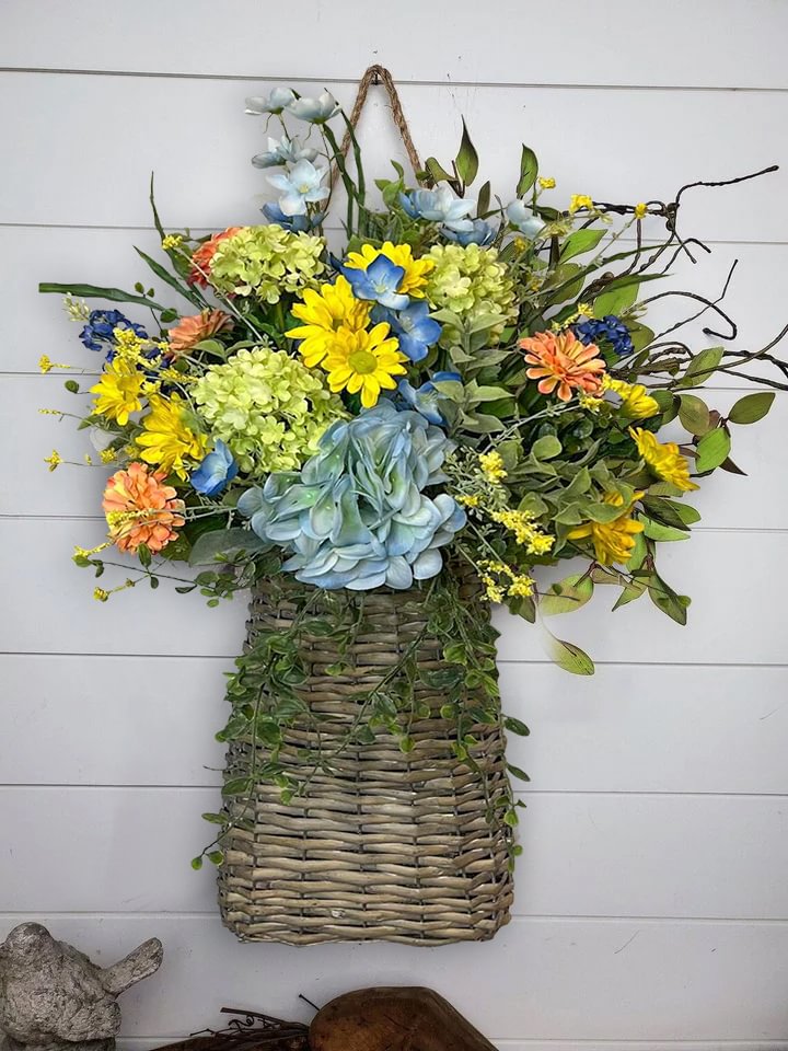💖Mother's Day Sale💖45%OFF-Farmhouse Spring Multicolor Hydrangea Basket