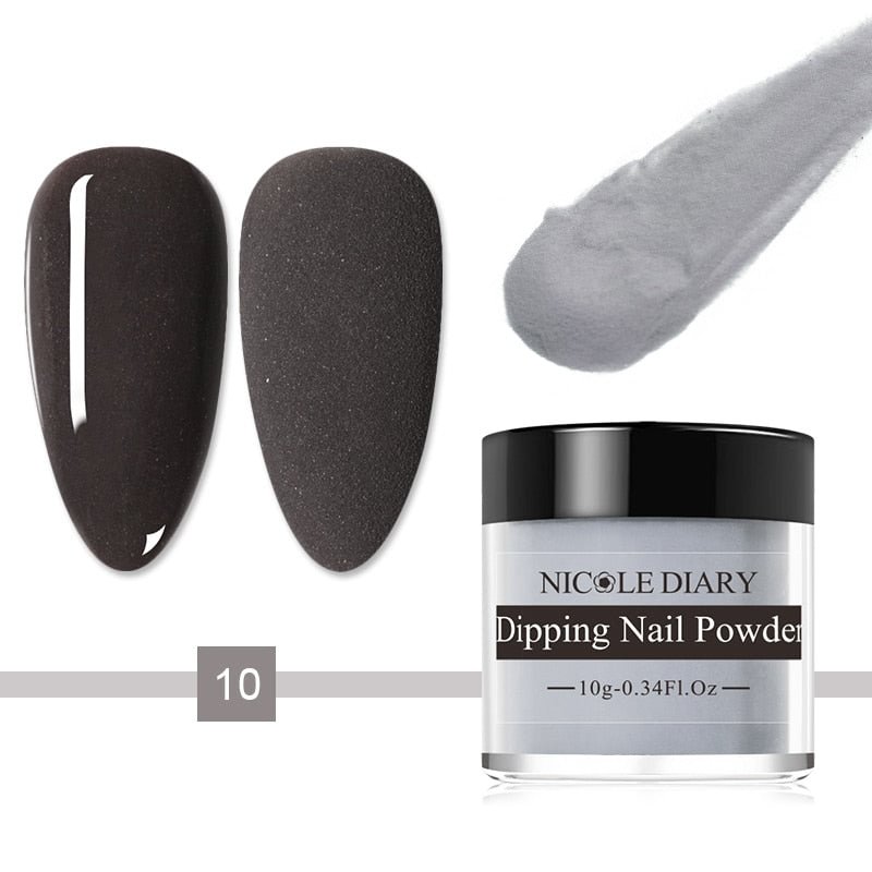 NICOLE DIARY Color Dipping Nail Powder Natural Dry No Lamp Cure Art Decoration Pigment Dust Gel Glitter French Acrylic Nail DIY