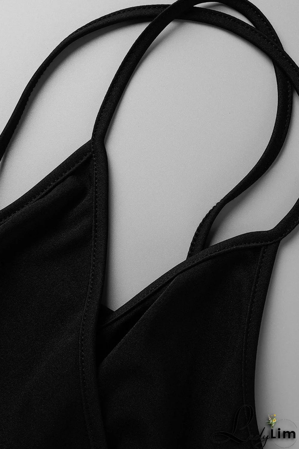 Purple Sexy Solid Patchwork Flounce Asymmetrical Spaghetti Strap Dresses