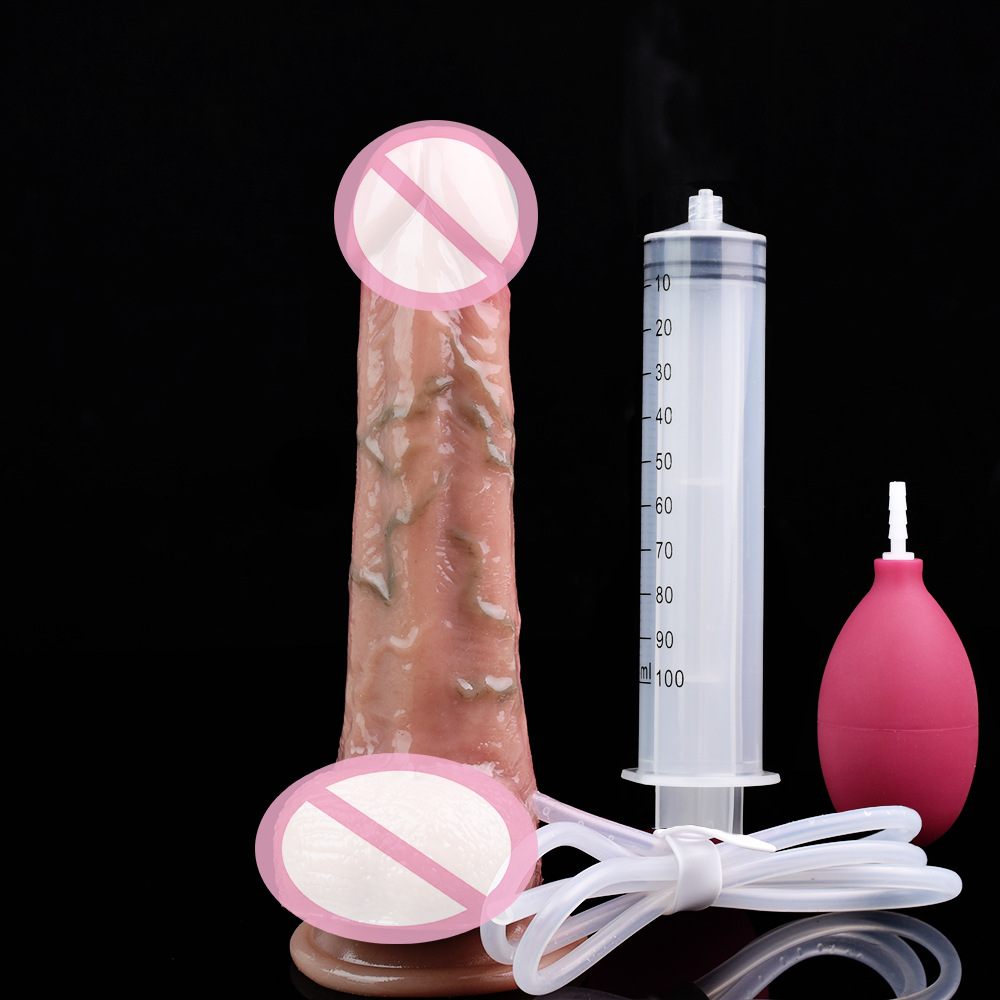 Realistic Ejaculating Squirting Dildo (with syringe & pump) 