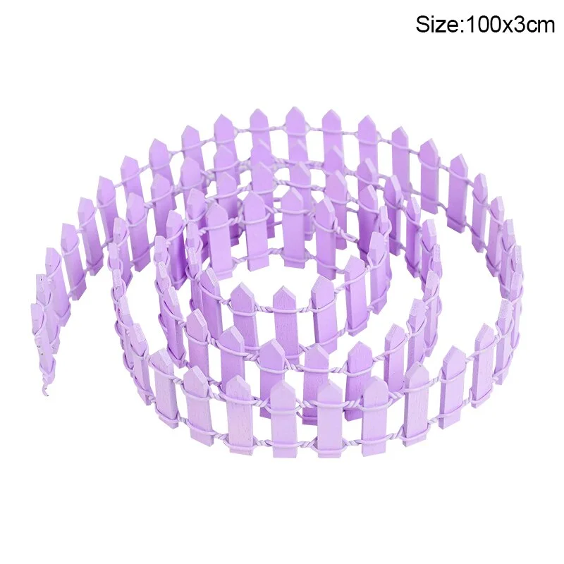 100*5cm/3cm Mini Wooden Fence DIY Miniature Fairy Garden Wood Barrier Dollhouse Showcase Craft Home Decoration Accessories