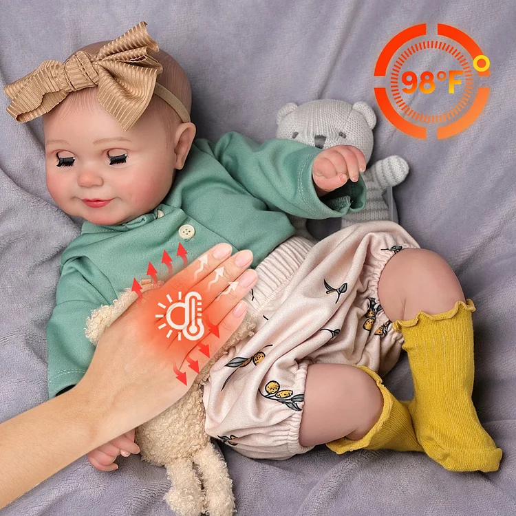 Babeside 20" Open and Close Eyes Realistic Reborn Baby Doll Maddy with a Body that Warms Up