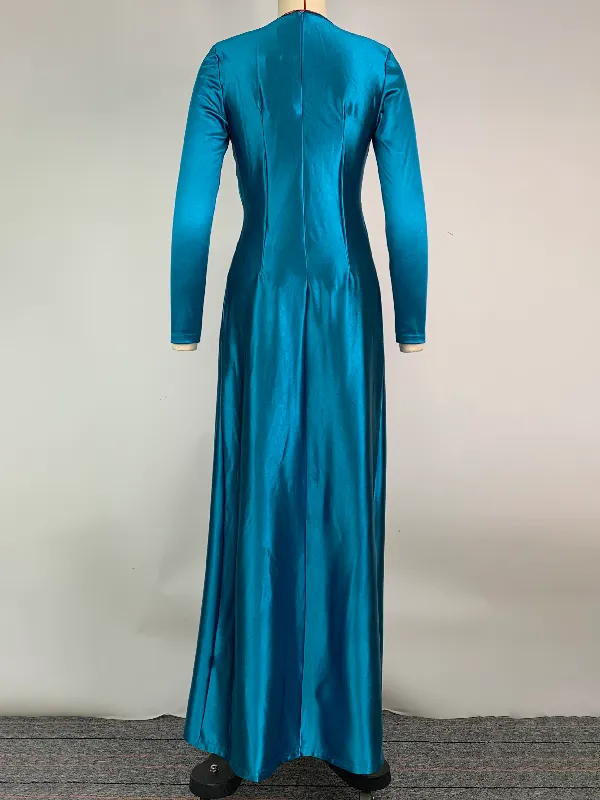 Bodycon Sleeveless Buttoned Solid Color Split-Side High Neck Maxi Dresses