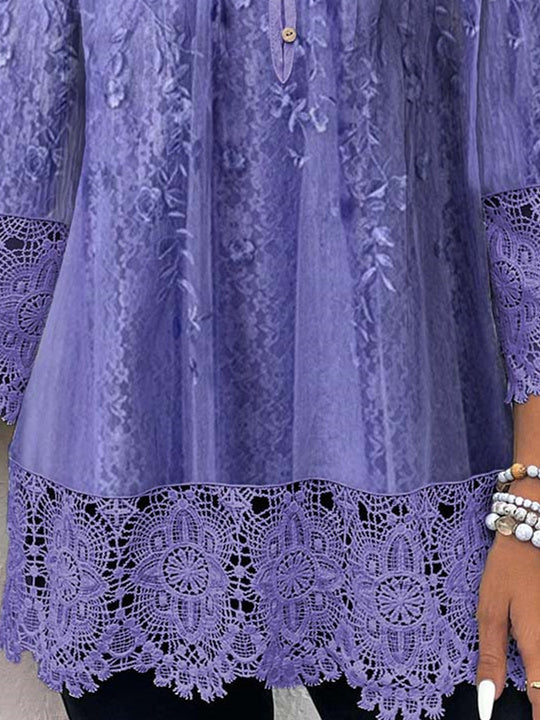 Women Half Sleeve V-neck Solid Color Dress