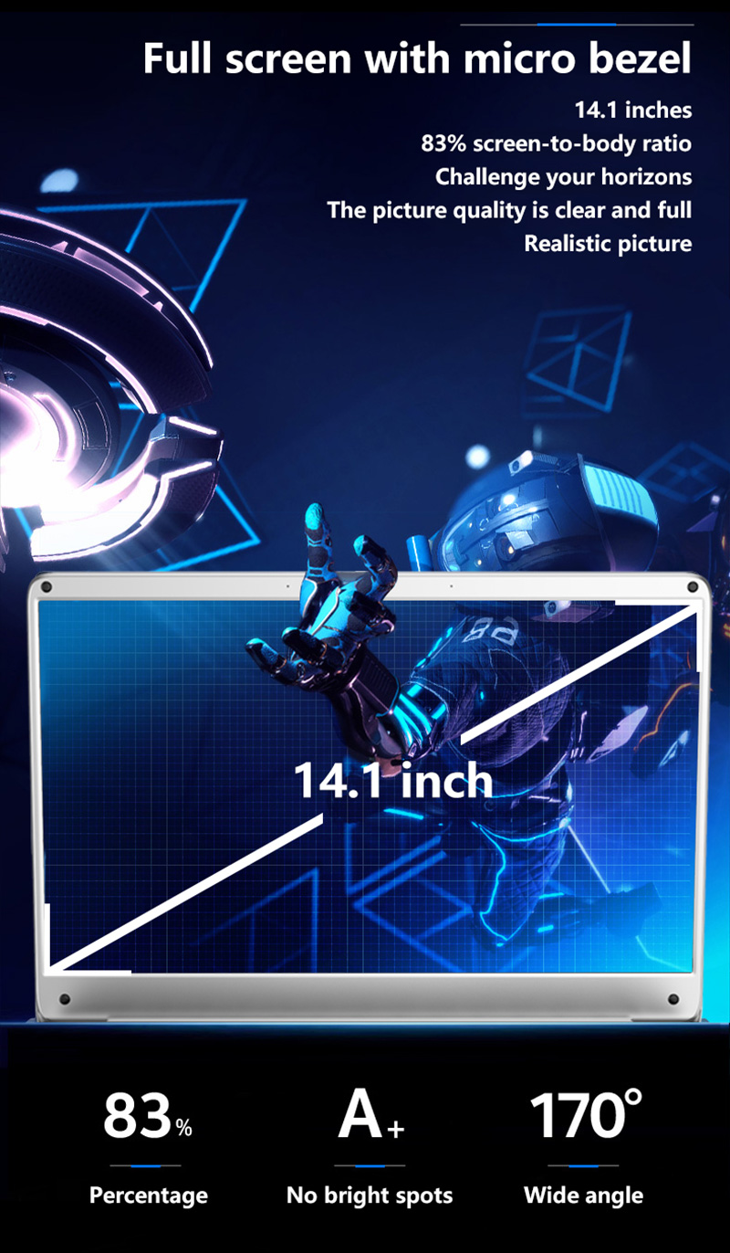 KUU Kbook pro 14.1 inch laptop Intel Celeron N3450 CPU 8GB+256GB Office laptop 14