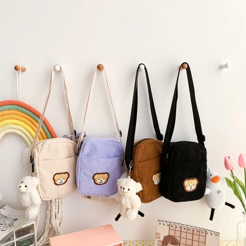 Women's Medium Cotton Color Block Streetwear Square Zipper Shoulder Bag