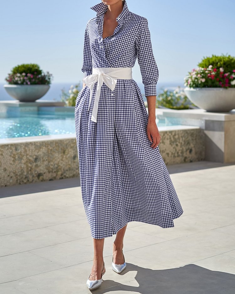 Vacation style pattern A-line dress