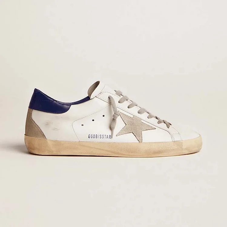 Golden Goose Super-Star Hombre con estrella de ante y refuerzo del talón azul