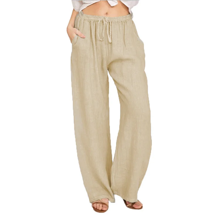 Softy Simple Cotton-Linen Solid Pants