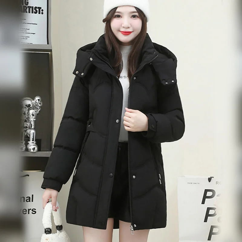 Toloer High-End Temperament Hooded Long Down Cotton-Padded Jacket Female 2024 Winter New Slim Show Cotton-Padded Jacket Versatile Coat-Outfit Ideas