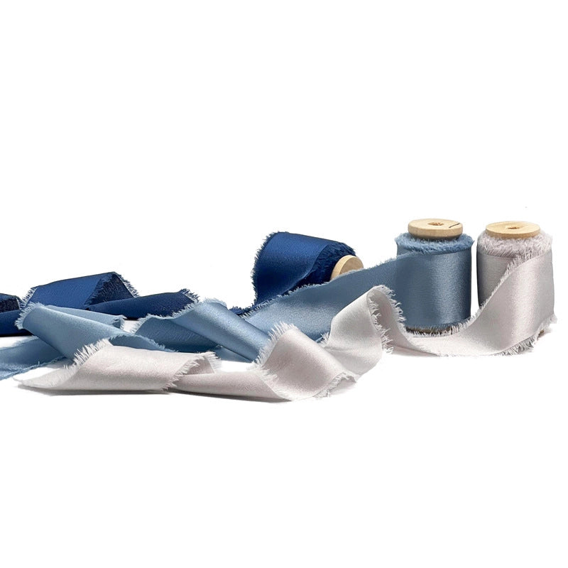 Satin Hand Ripped Burr Cloth Strip Ribbon New Year Ribbon Soft Decorative Hair Ribbon Flowers Ribbon Christmas Ribbon