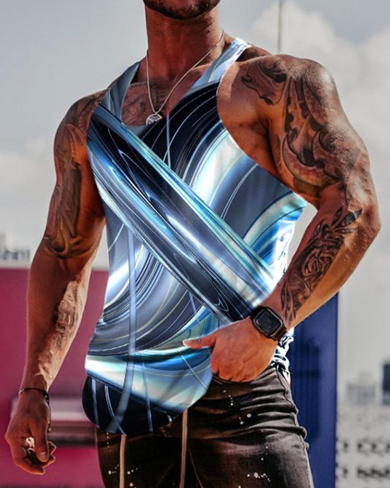 Men's Gradient Abstract Printed Casual Vest