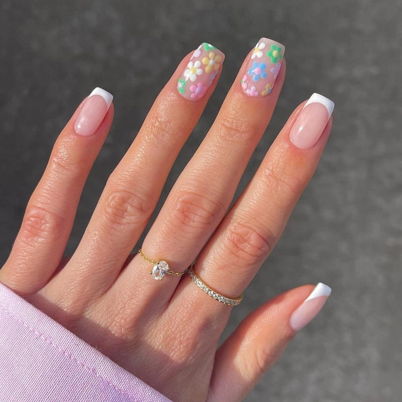 Sweet Animal Heart Shape Flower ABS Press-on Nails 1 Set